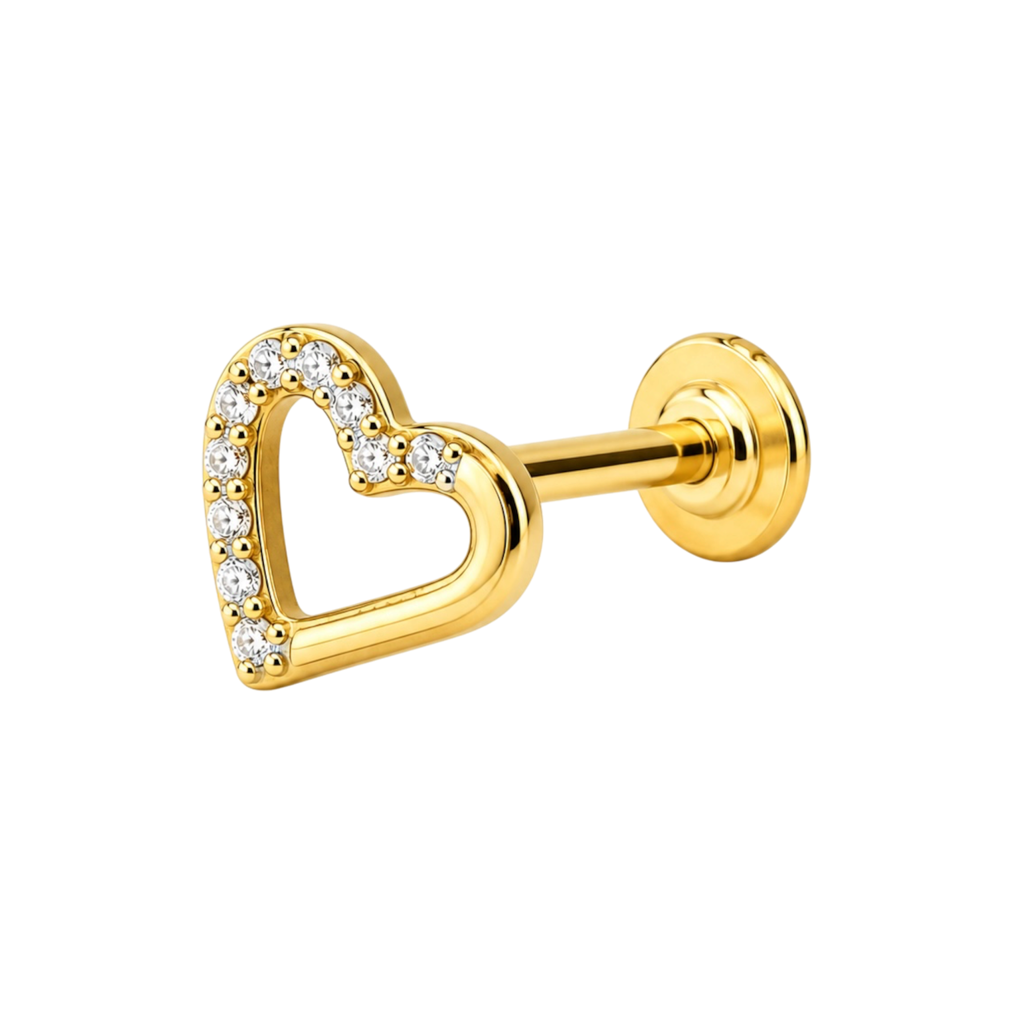 Pave Heart Piercing - Titan