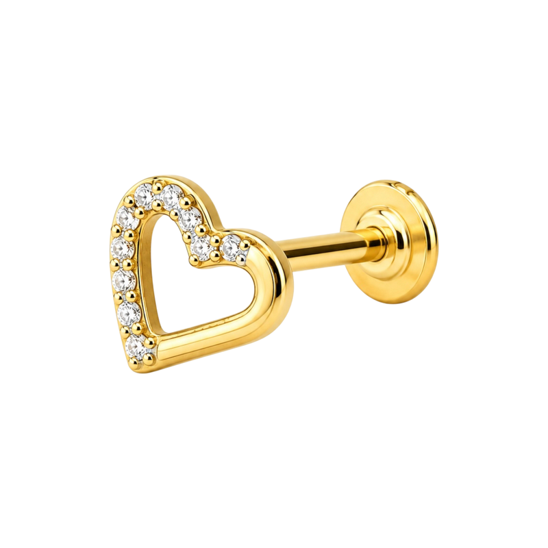 Pave Heart Piercing - Titan