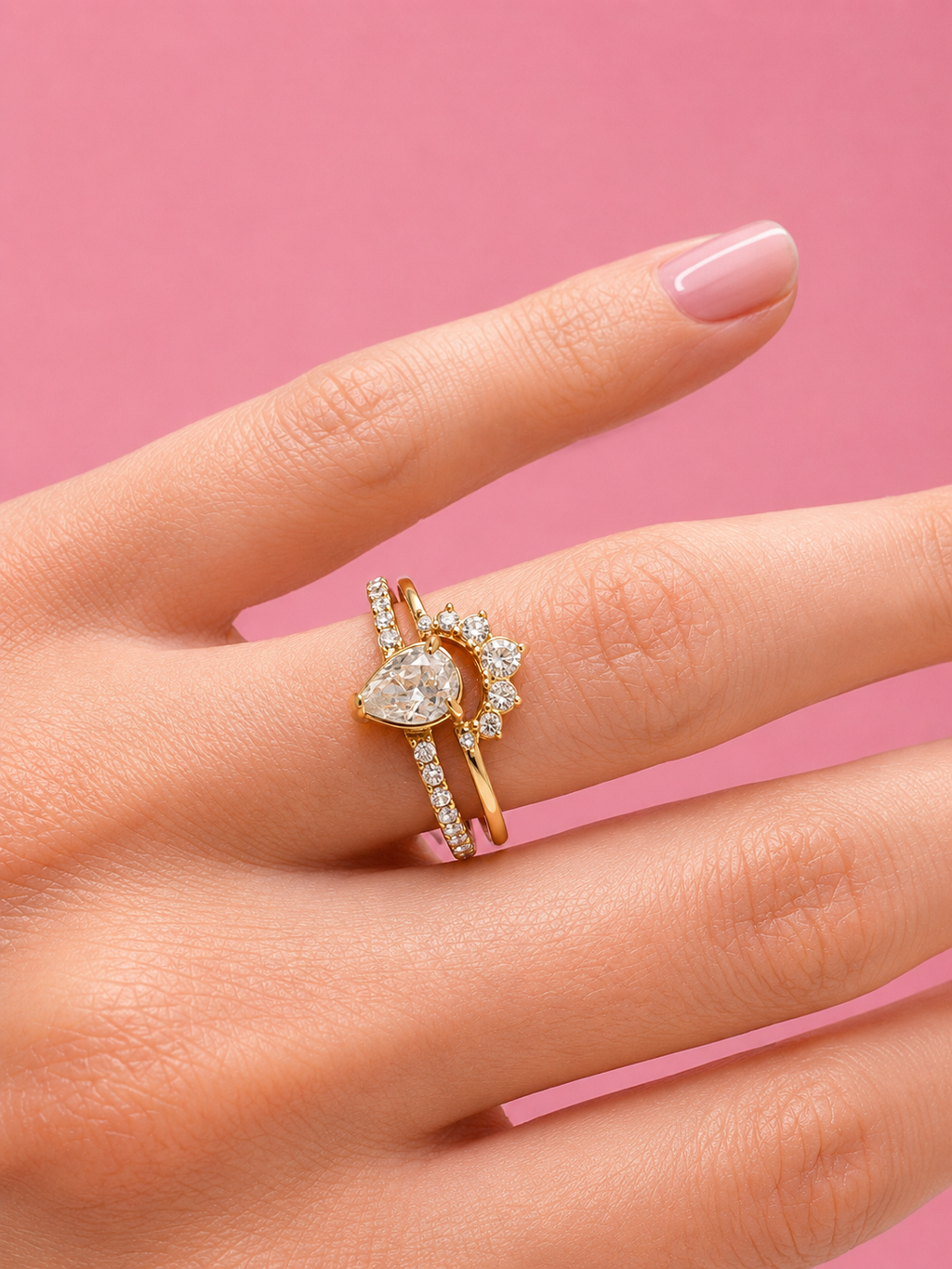 Pave Diamond Ring 14K vergoldet