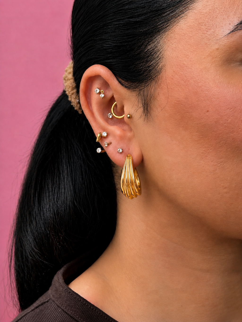 Flow Hoops 14K vergoldet