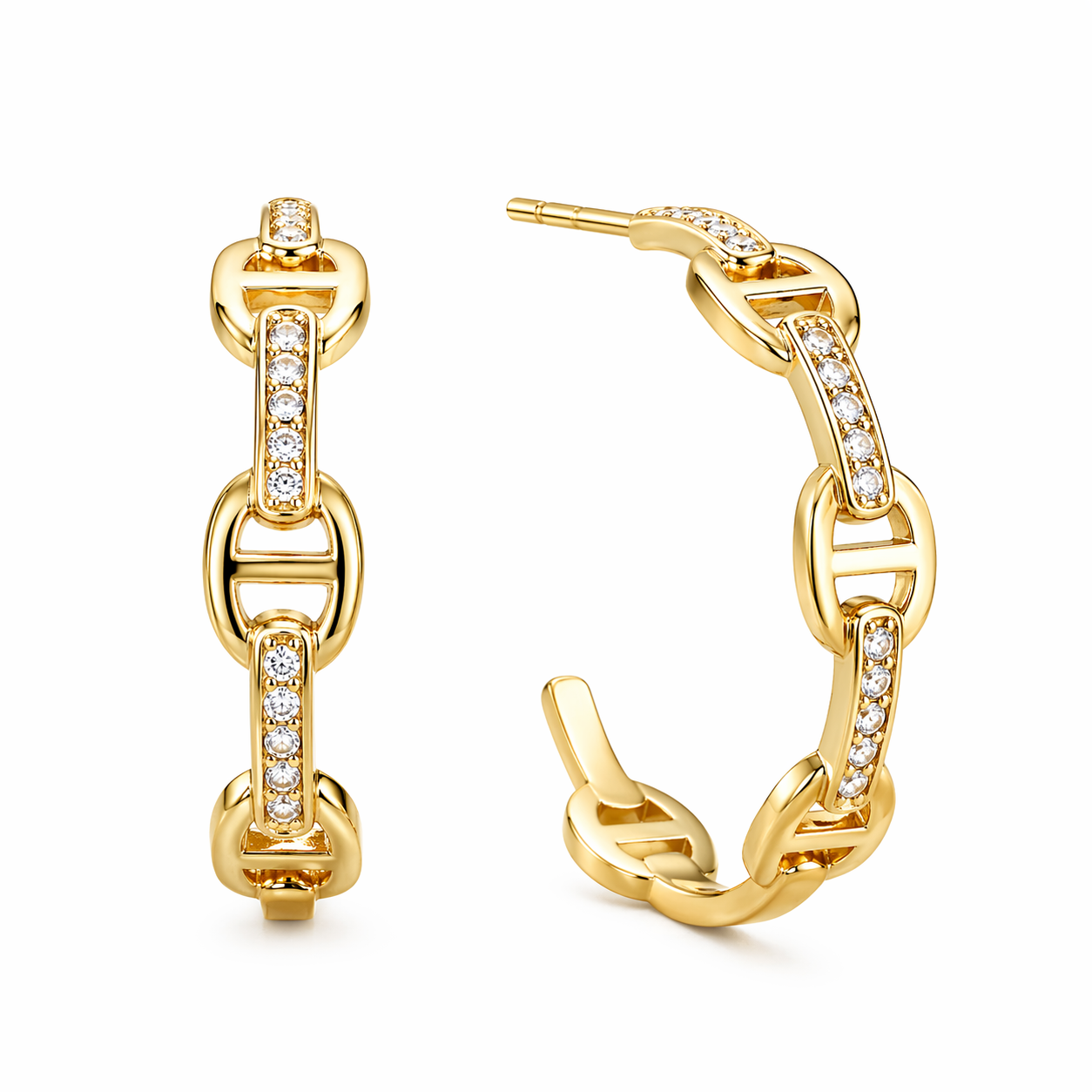 Chain Luxe Hoops 14K vergoldet