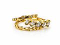 Pave Trinity Ring 14K vergoldet