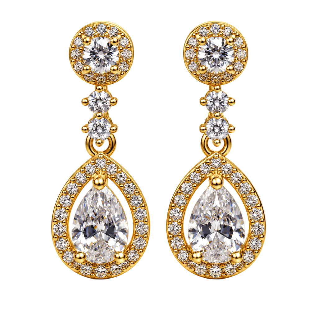Diamond Line Huggies 14K Gold Plated