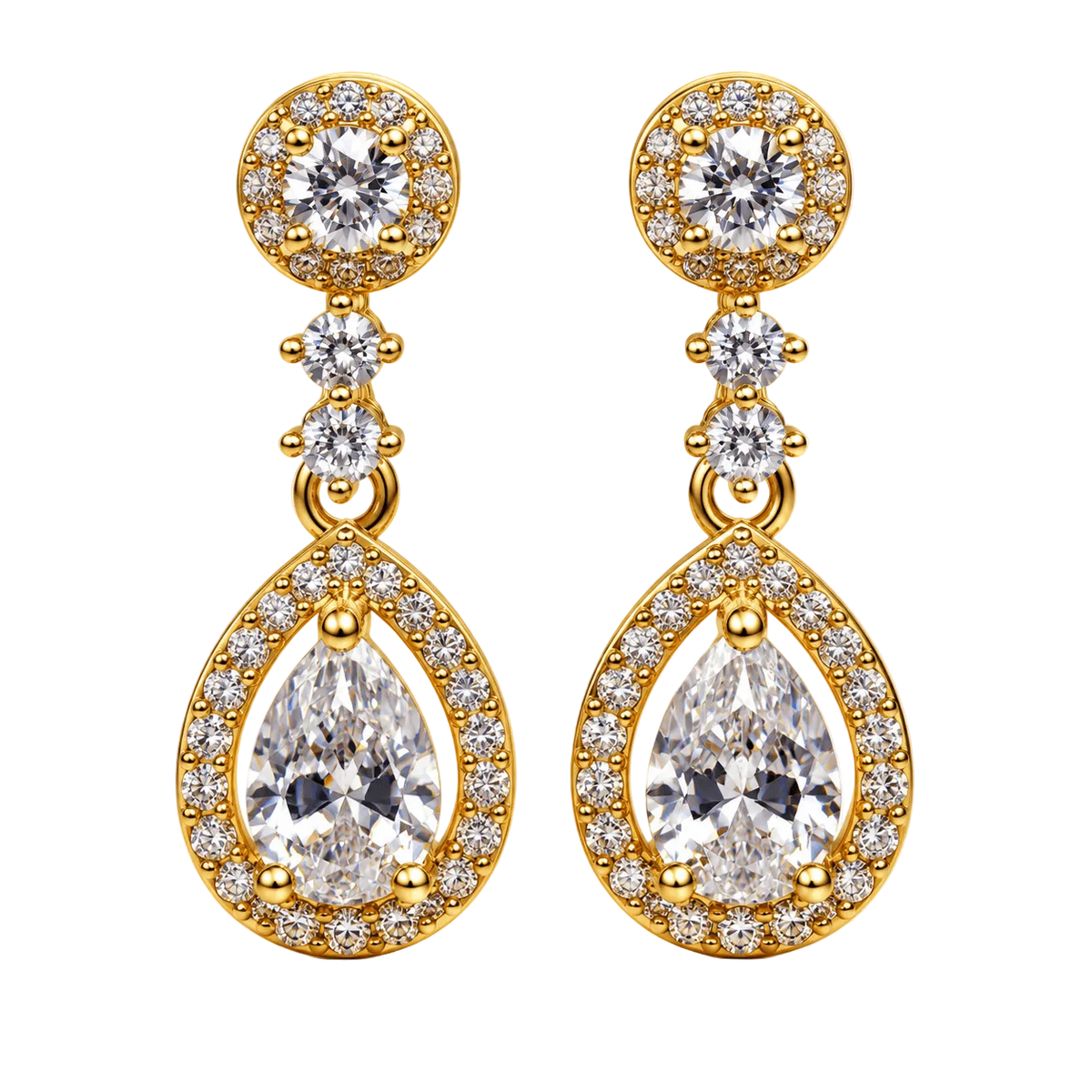 Celestia Crystal Drop Ohrringe - 14K vergoldet