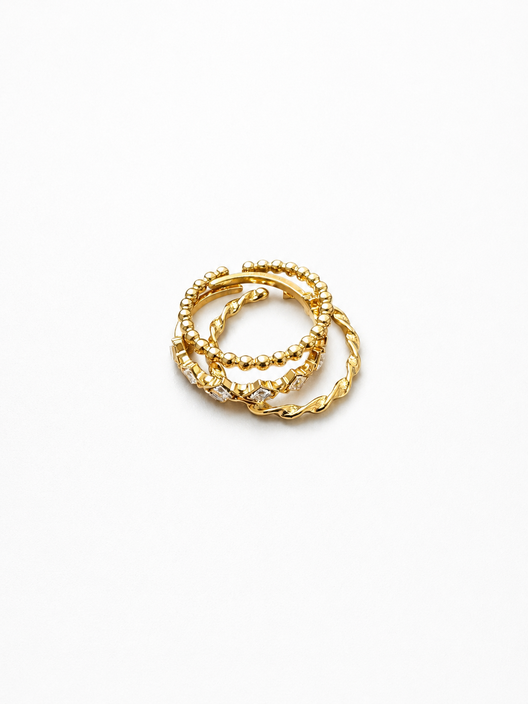 Golden Trinity Ring 14K vergoldet