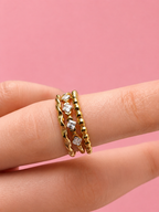 Golden Trinity Ring 14K vergoldet