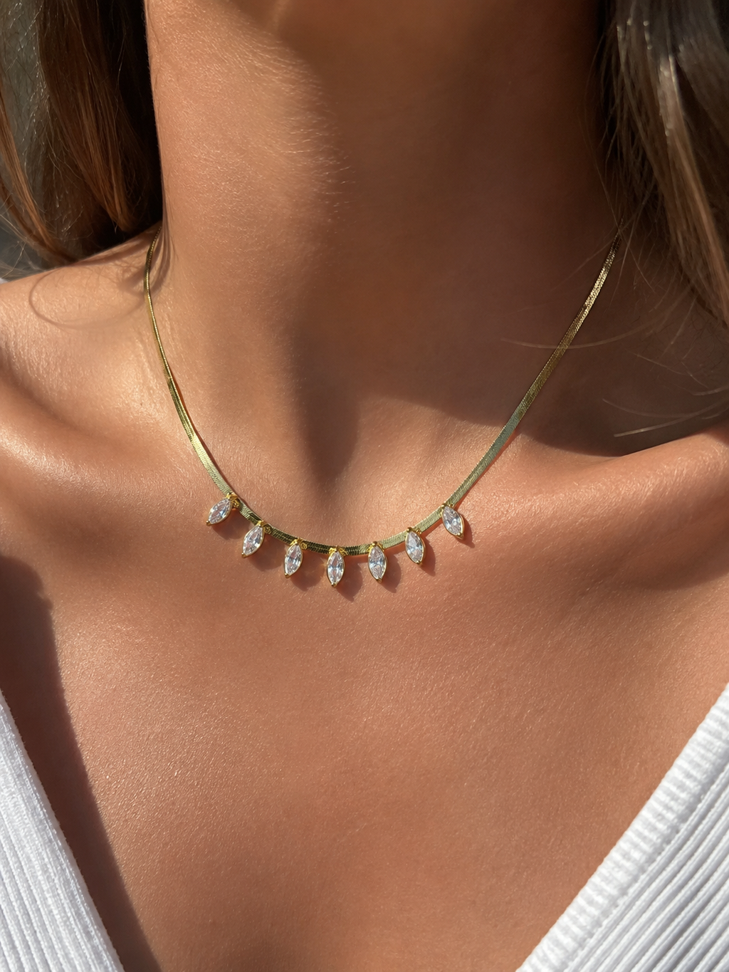 Aurora Drops Necklace 14K vergoldet