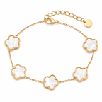 Lucky Clover Set (Weiß) 14K vergoldet