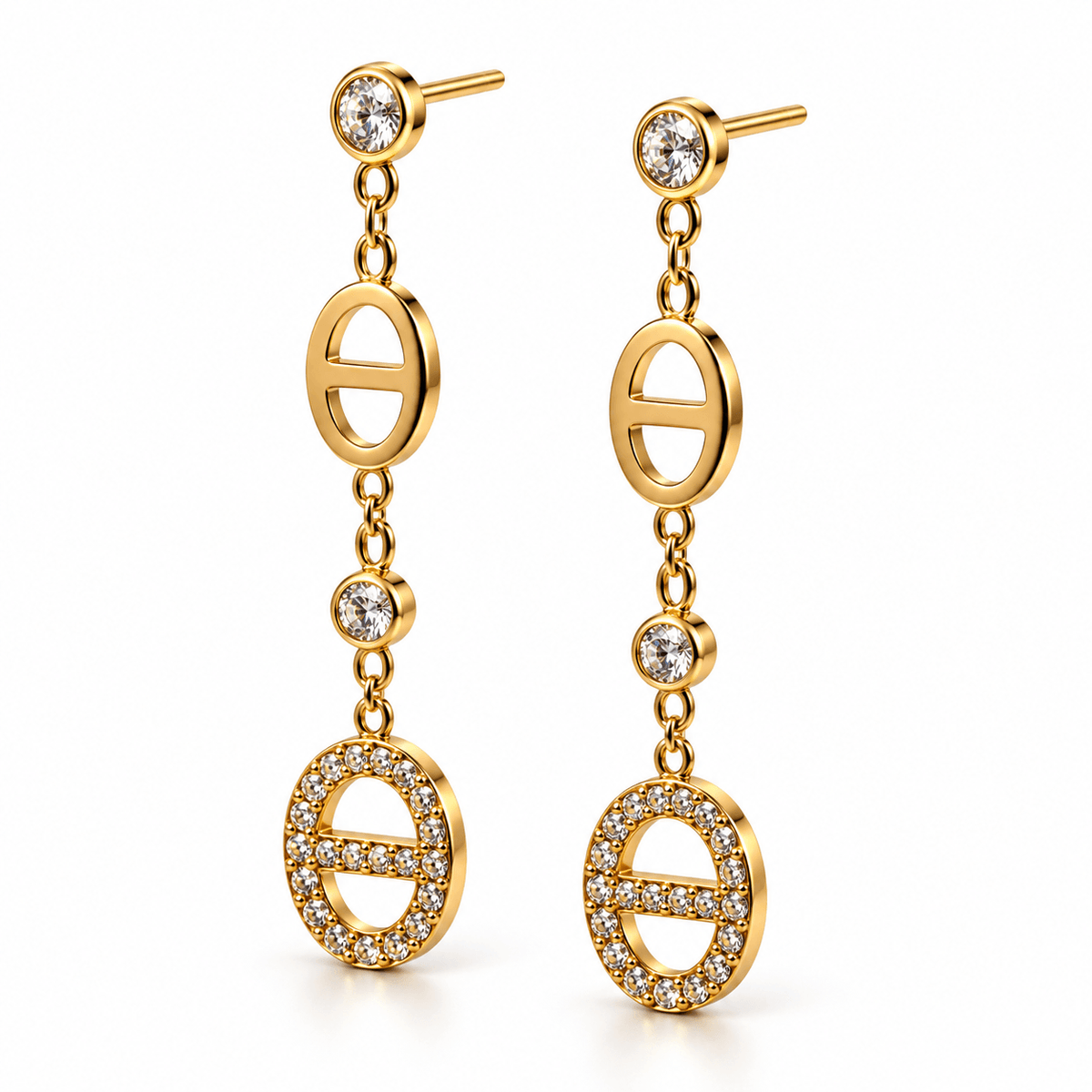 Aurelia Link Drop Ohrringe - 14K vergoldet