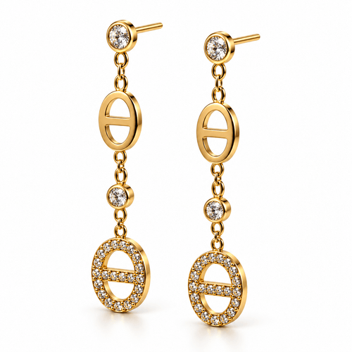 Aurelia Link Drop Ohrringe - 14K vergoldet