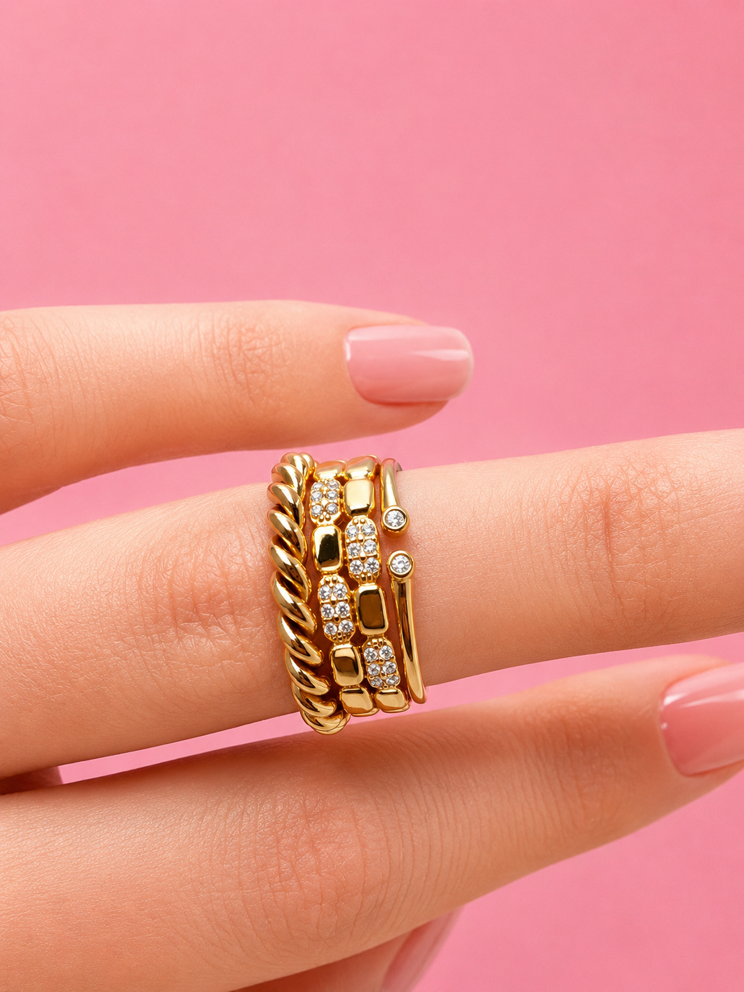 Pavé Royale Ring 14K vergoldet