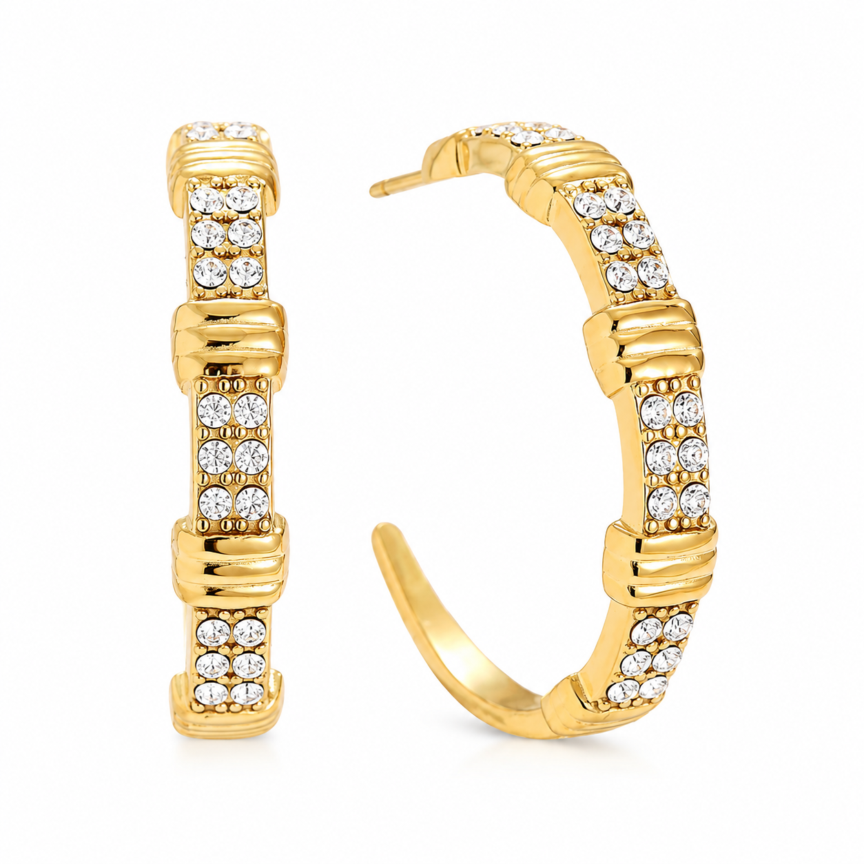 Évora Crystal Hoop 14K vergoldet