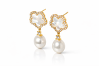 Clover Pearl Ohrringe in Gold