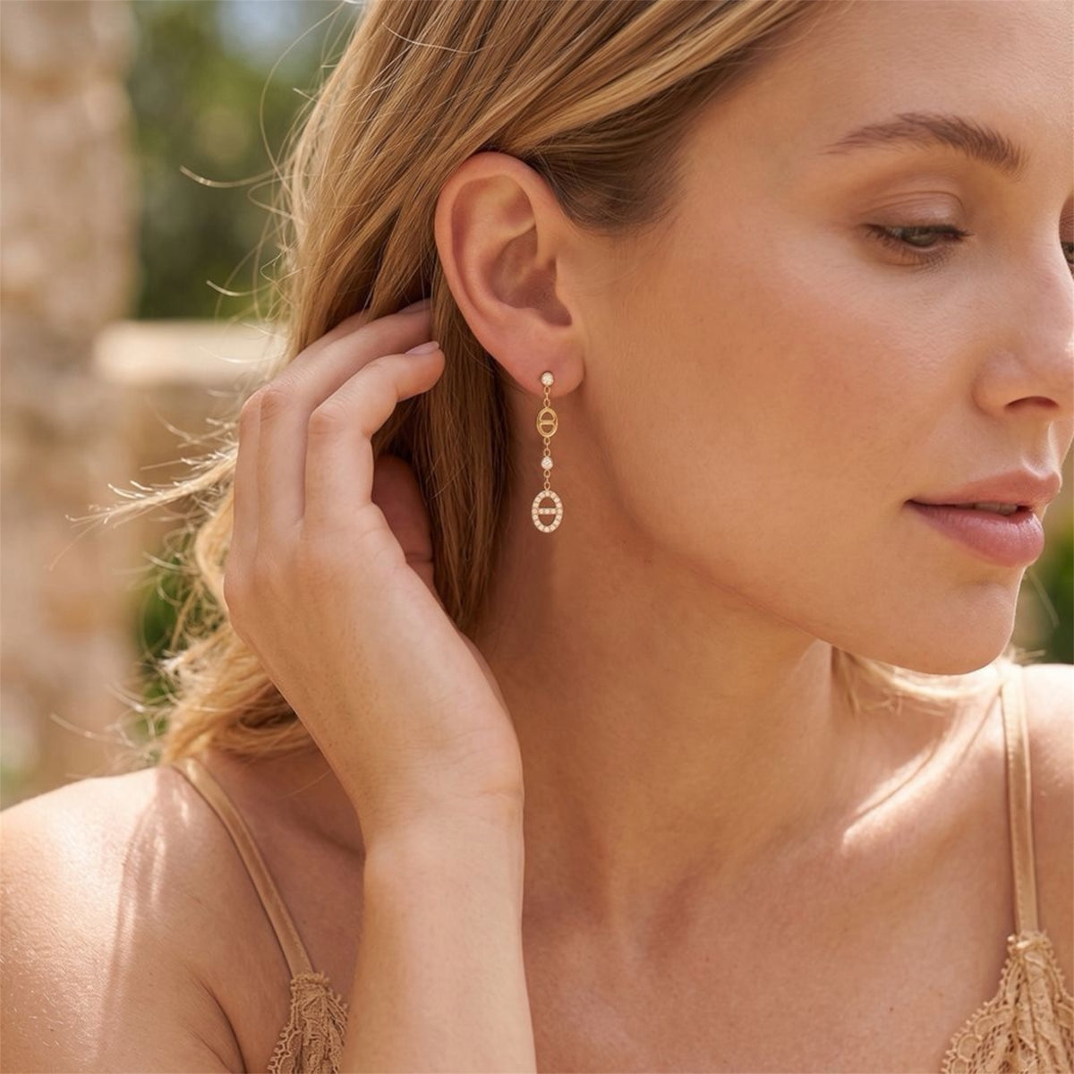 Aurelia Link Drop Ohrringe - 14K vergoldet