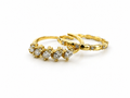 Pave Duo Trinity Ring 14K vergoldet