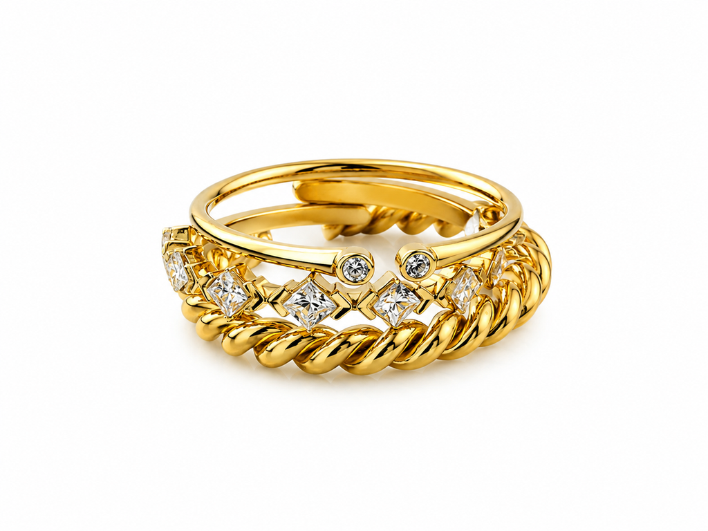 Verona Crystal Ring 14K vergoldet