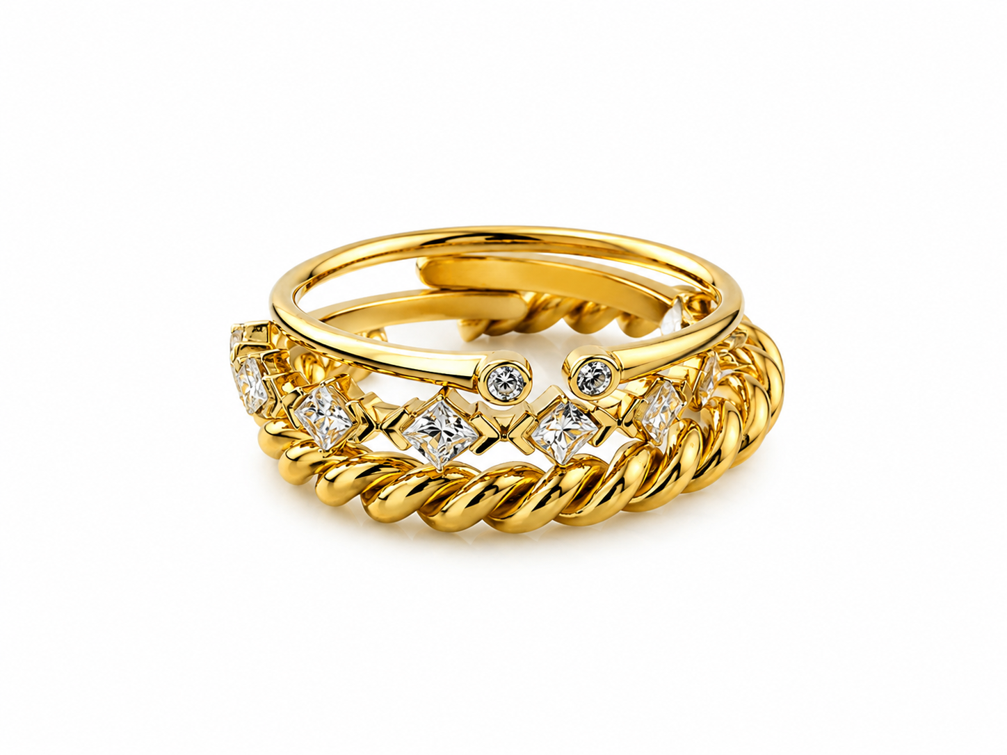 Verona Crystal Ring 14K vergoldet