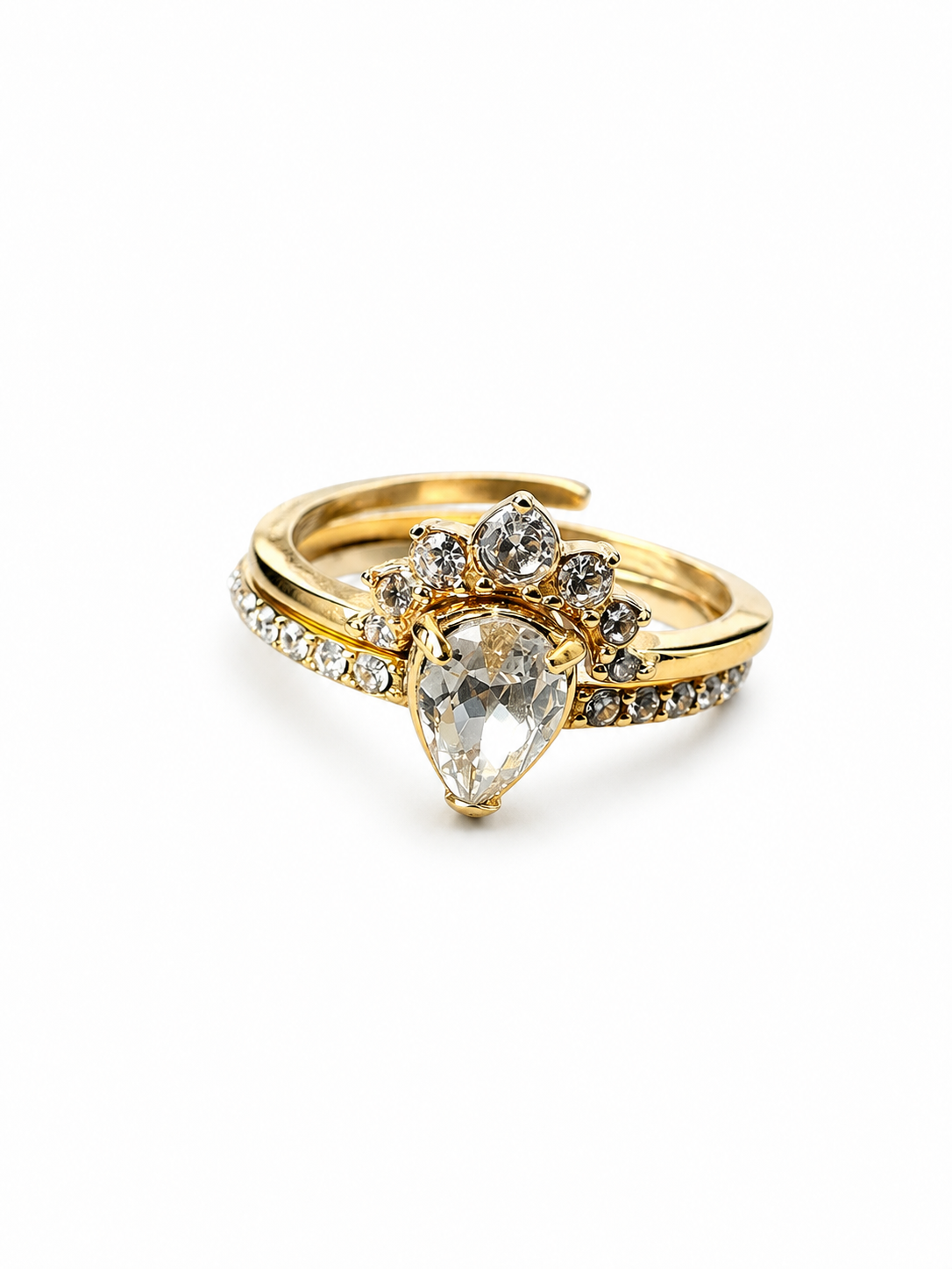 Pave Diamond Ring 14K vergoldet