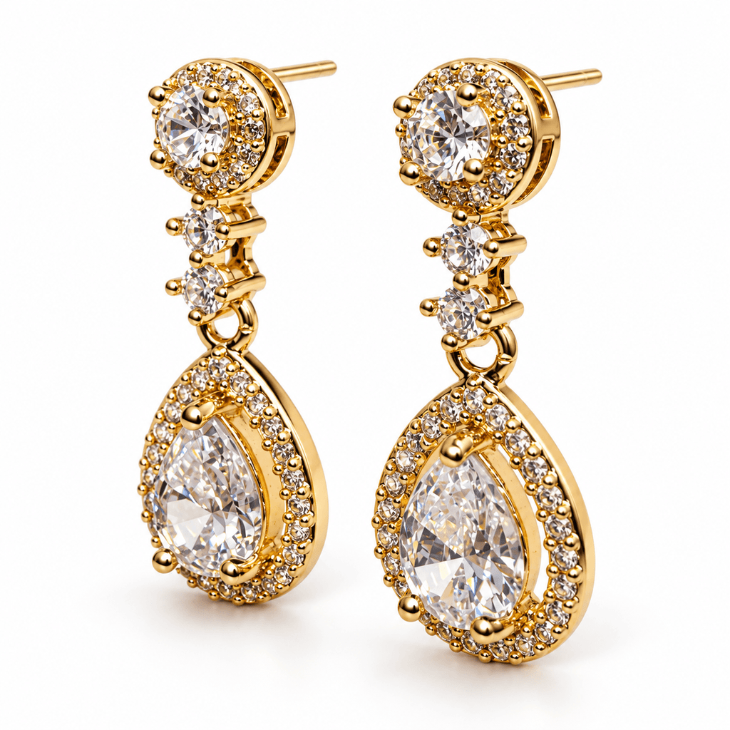 Diamond Line Huggies 14K Gold Plated