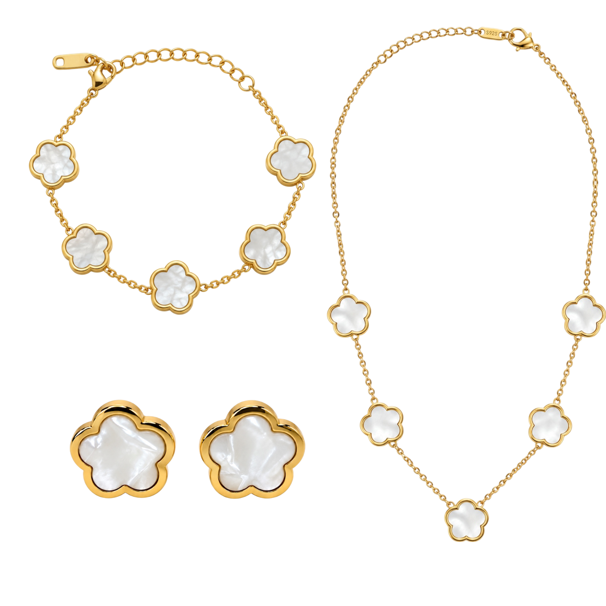 Black Lucky Clover 14K Gold Plated