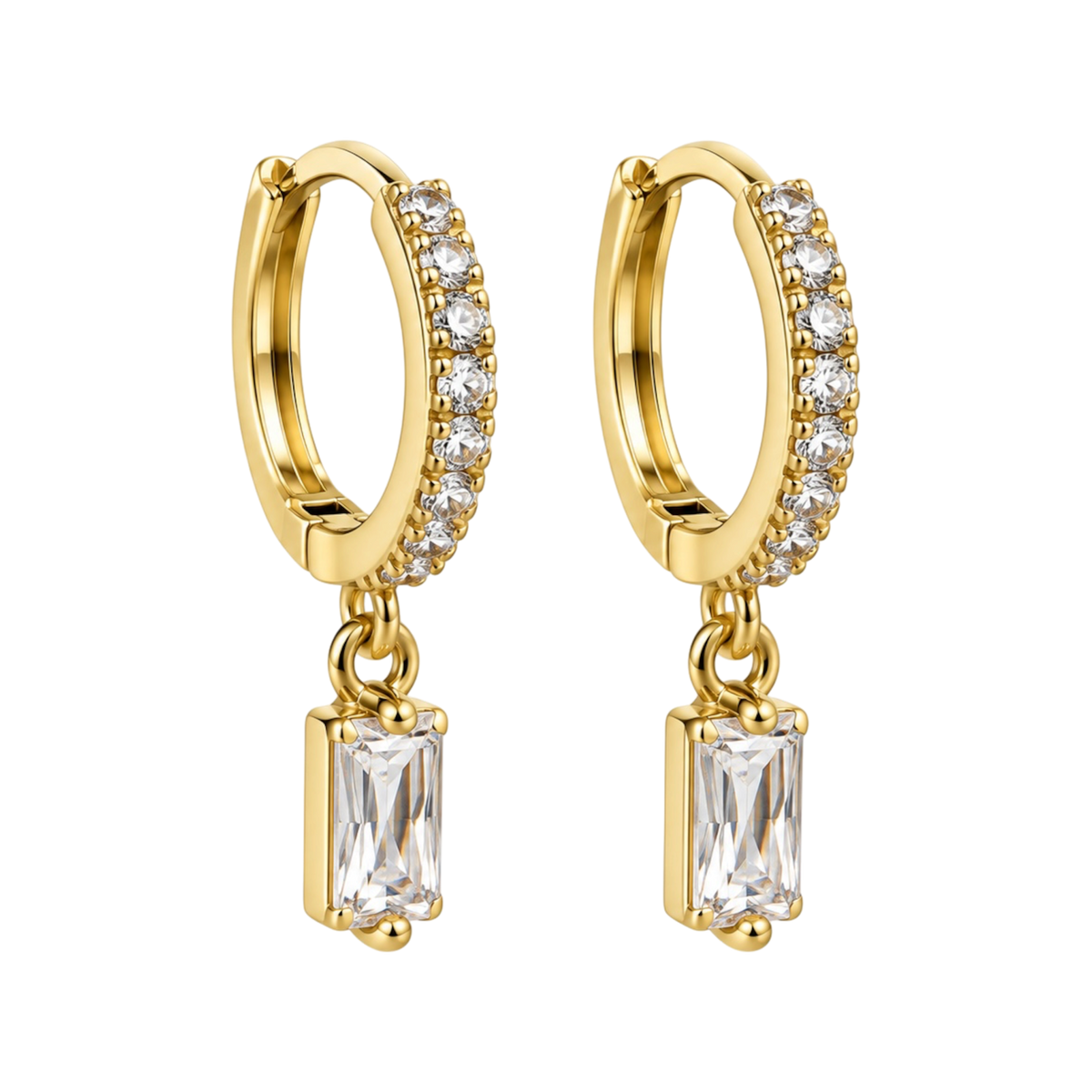 Calm Crystal Huggies Ohrringe 14K