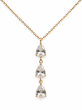Pave Tear Drop Necklace 14K vergoldet