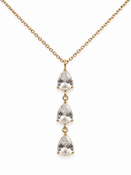 Pave Tear Drop Necklace 14K vergoldet