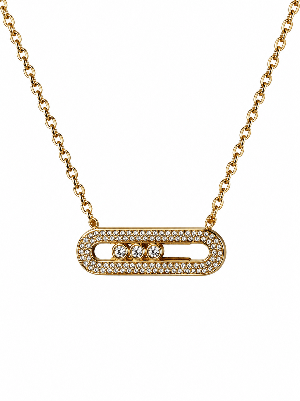 Luna Pin Necklace Vergoldet