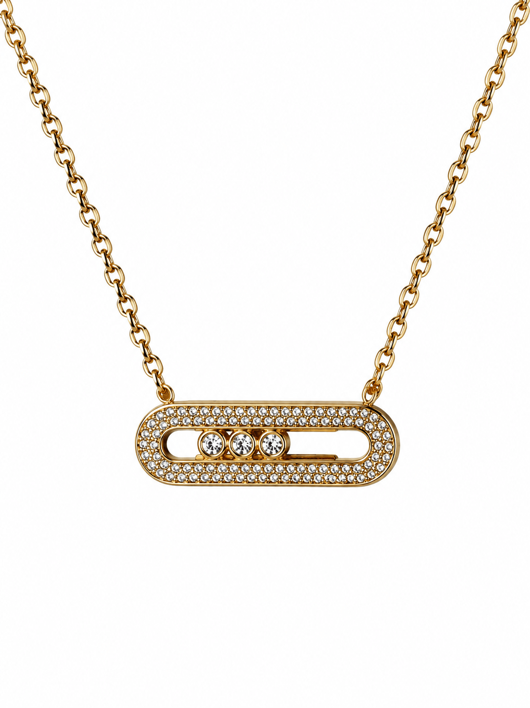 Luna Pin Necklace Vergoldet