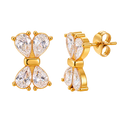 Crystal Bow Ohrringe – 14K vergoldet