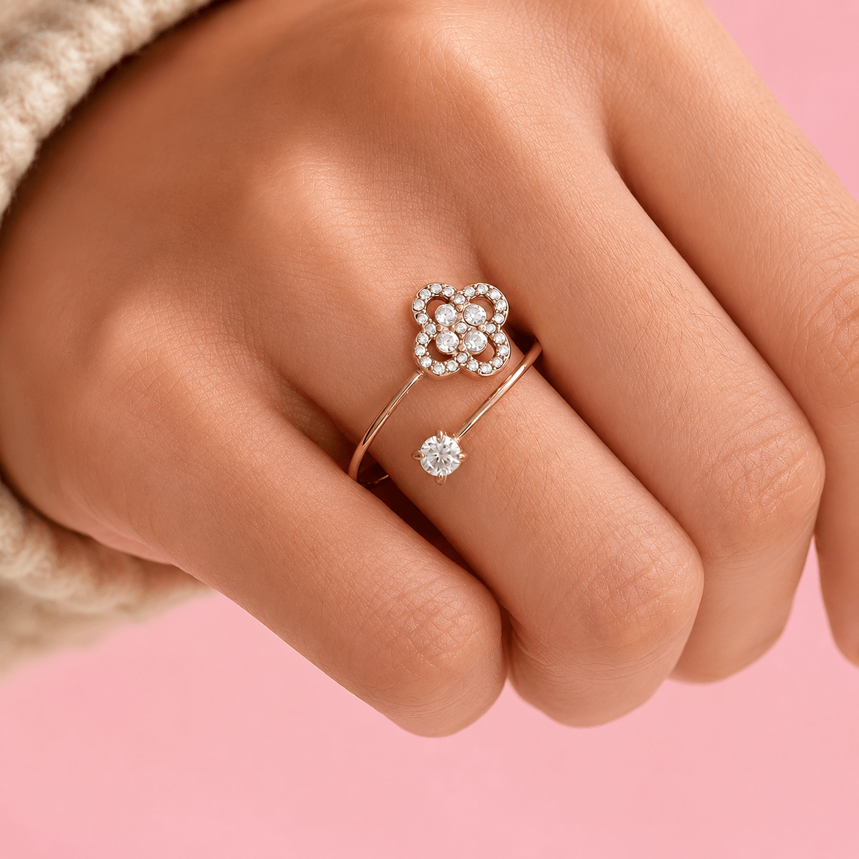 Lucky Leaf Luxe Ring 14K vergoldet