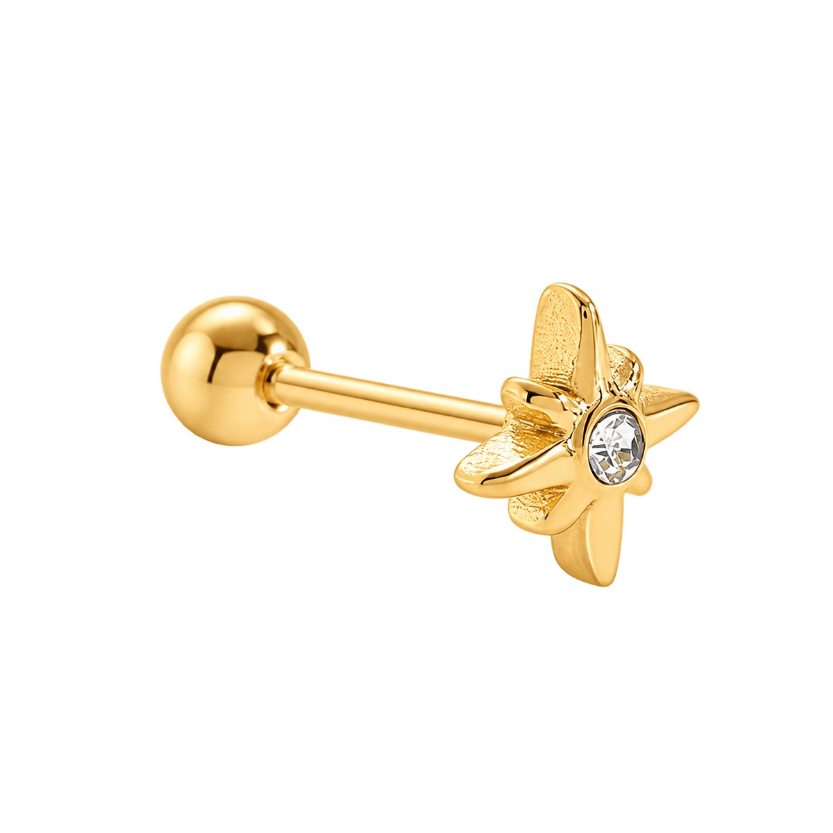 Star Drop Piercing - 14K Vergoldet