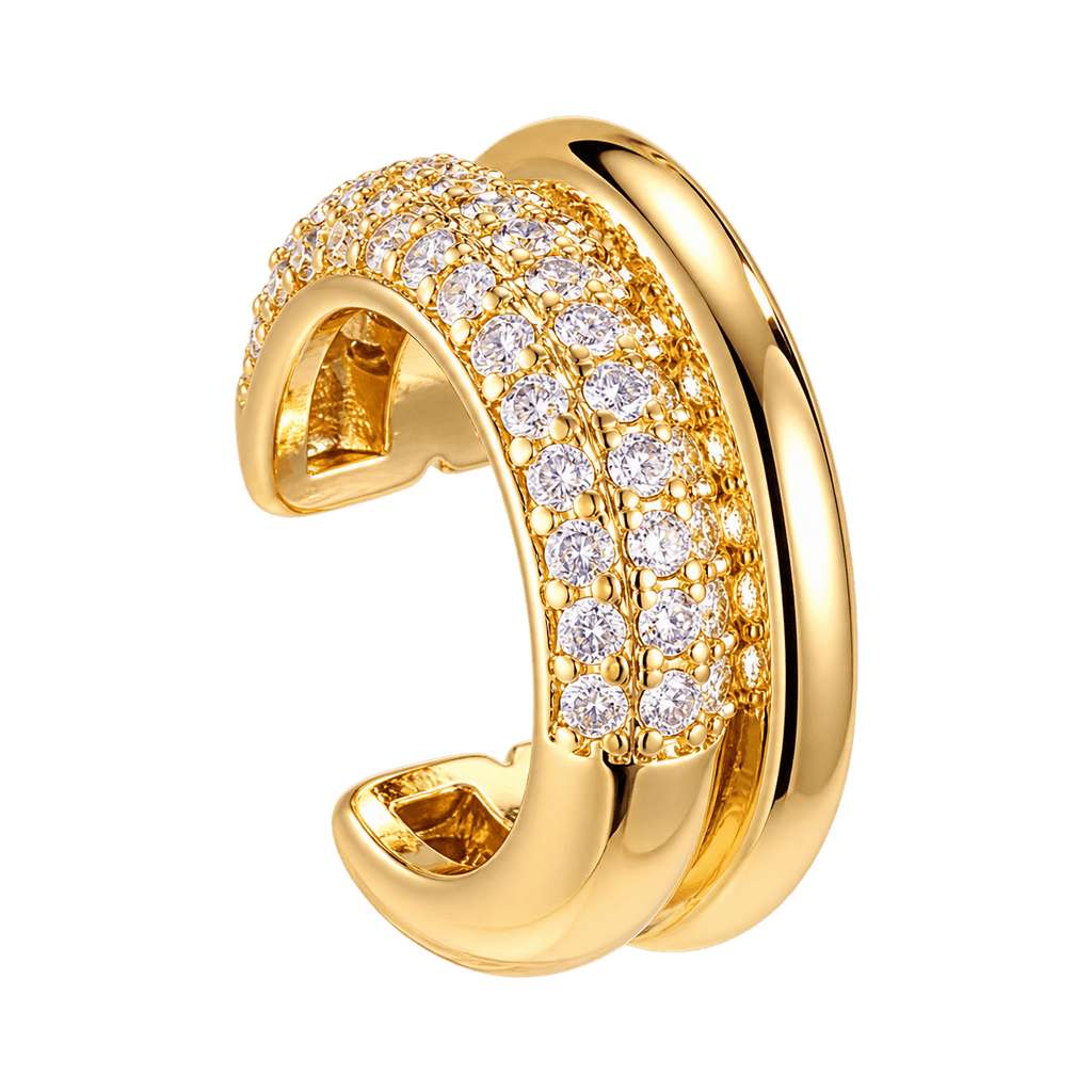 Pavé Duo Ear Cuff - 14K vergoldet