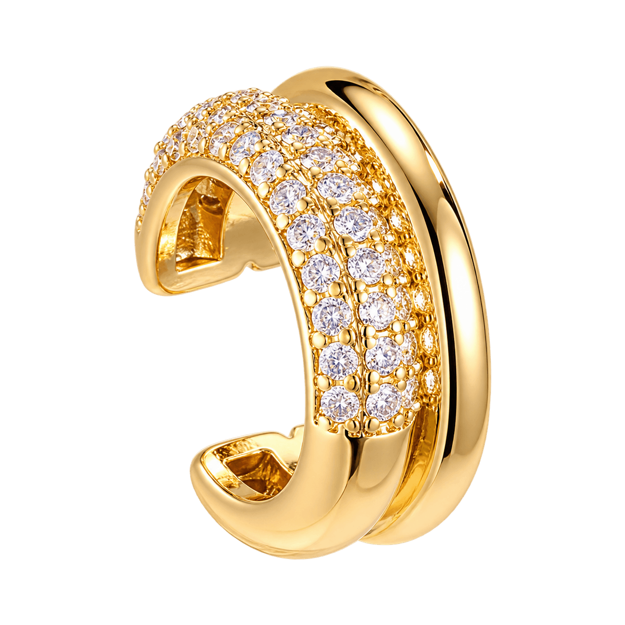 Pave Ear Cuff 14K Gold Plated