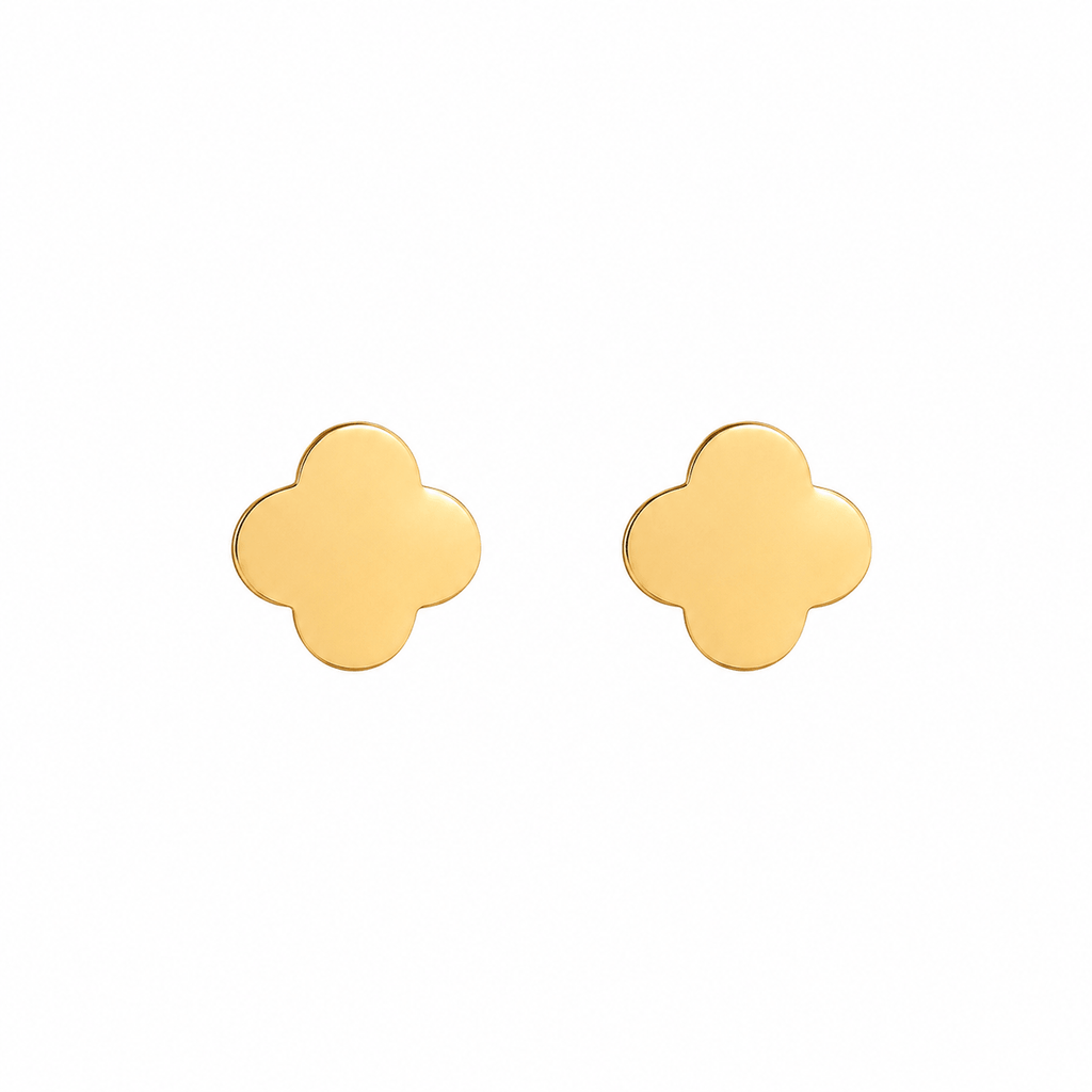Lucky Clover Studs 14K Vergoldet