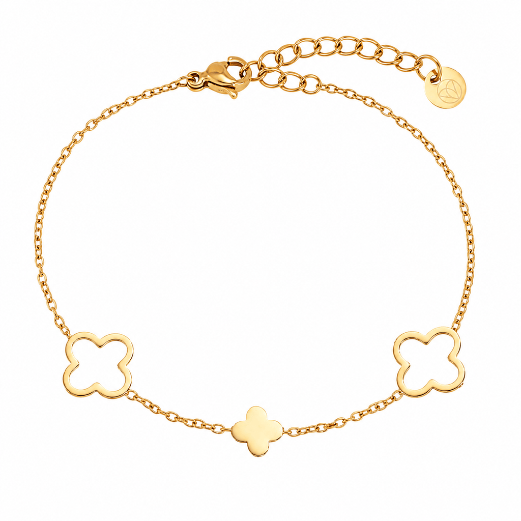 Trinity Clover Armband 14K Vergoldet