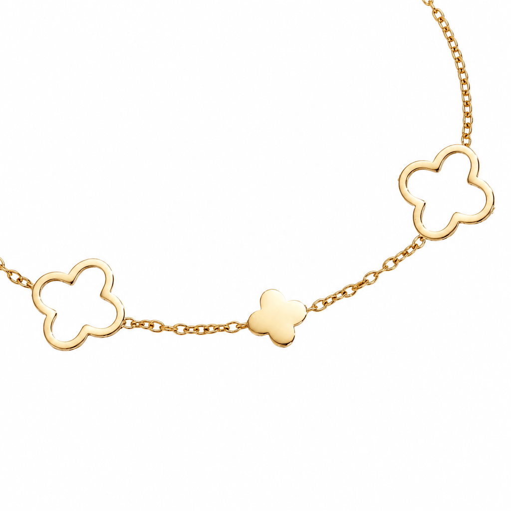Trinity Clover Armband 14K Vergoldet