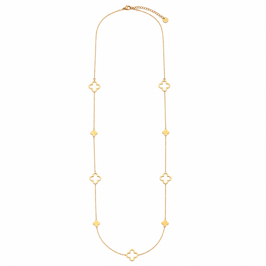 Clover Cascade Kette 14K Vergoldet