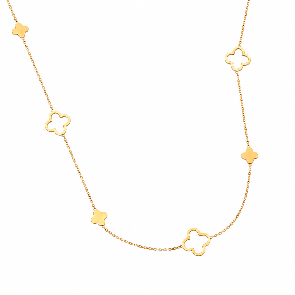 Clover Cascade Kette 14K Vergoldet