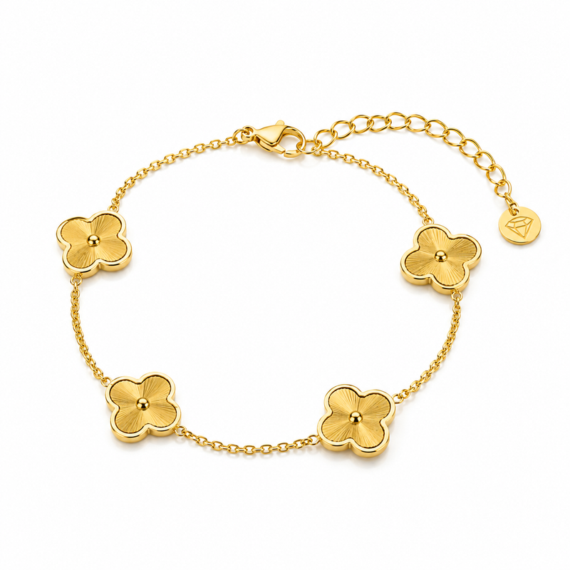 Golden Lucky Leaf Armband 18K vergoldet
