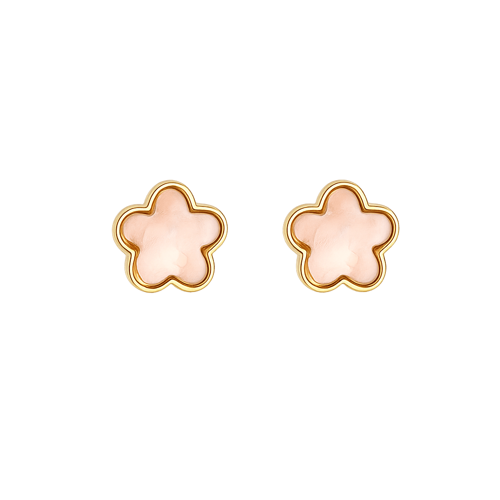 Lucky Bloom Ohrstecker (Pink) 14K Vergoldet