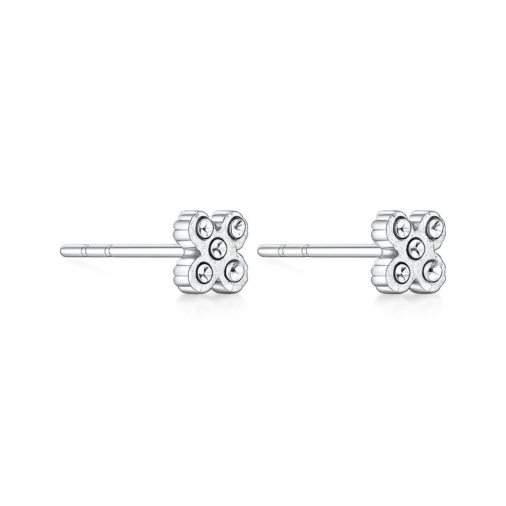 Pave Lucky Ohrstecker 14K Vergoldet