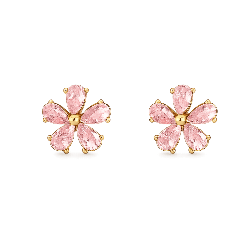 Crystal Bloom Stecker 14K Vergoldet
