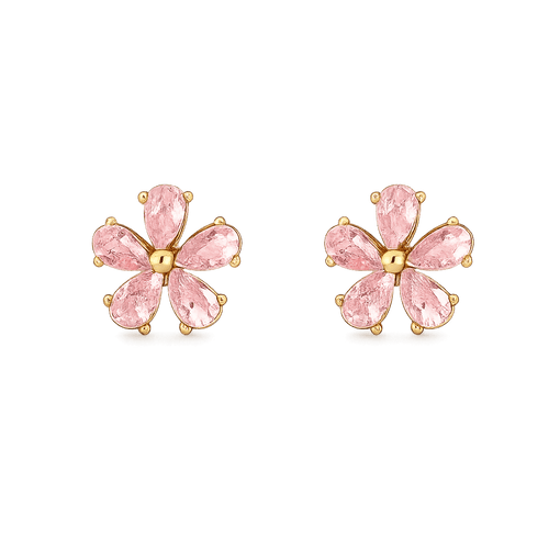 Crystal Bloom Stecker 14K Vergoldet