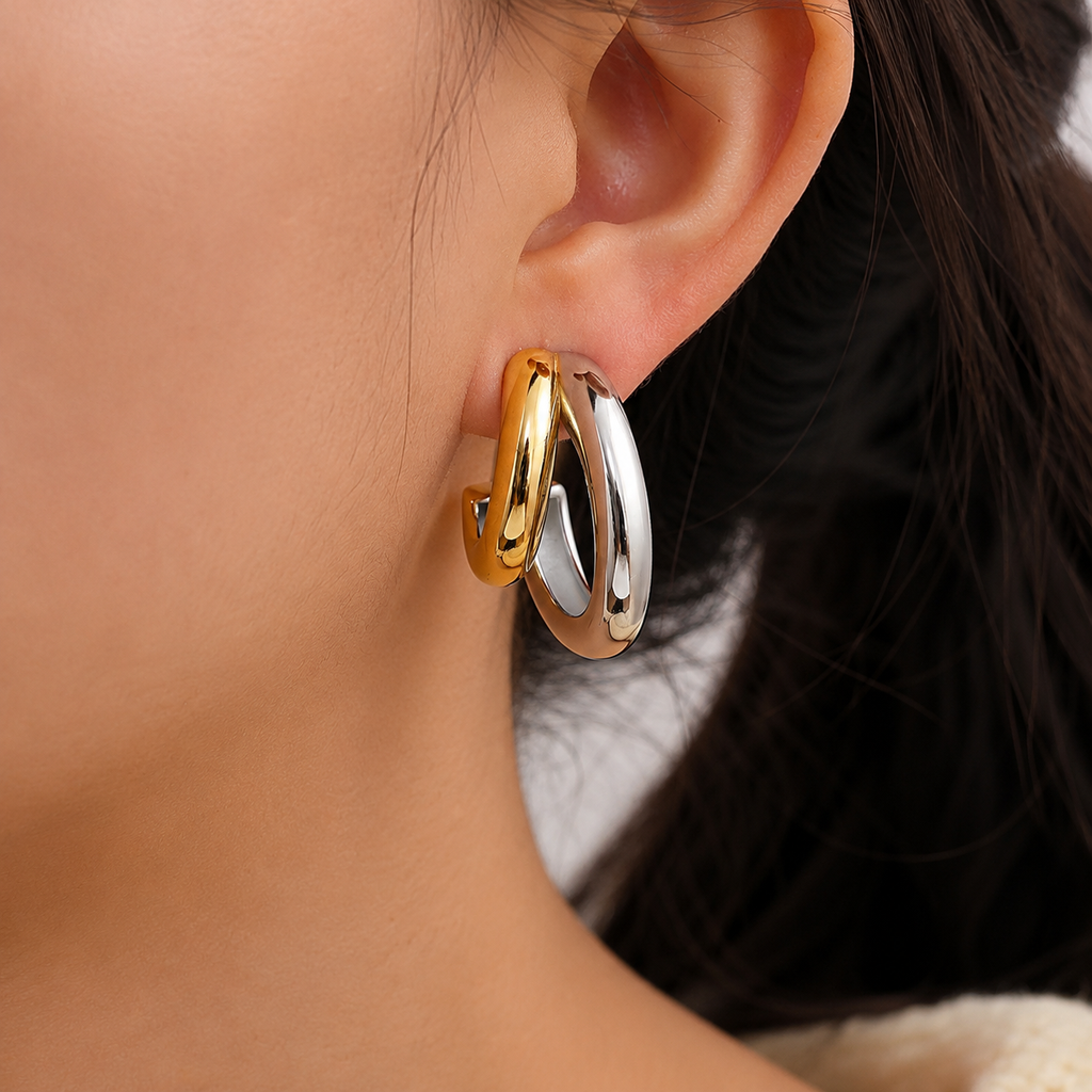 Luxe Curve Earrings 14K vergoldet
