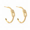 Pavé Link Earrings 14K vergoldet