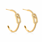 Pavé Link Earrings 14K vergoldet