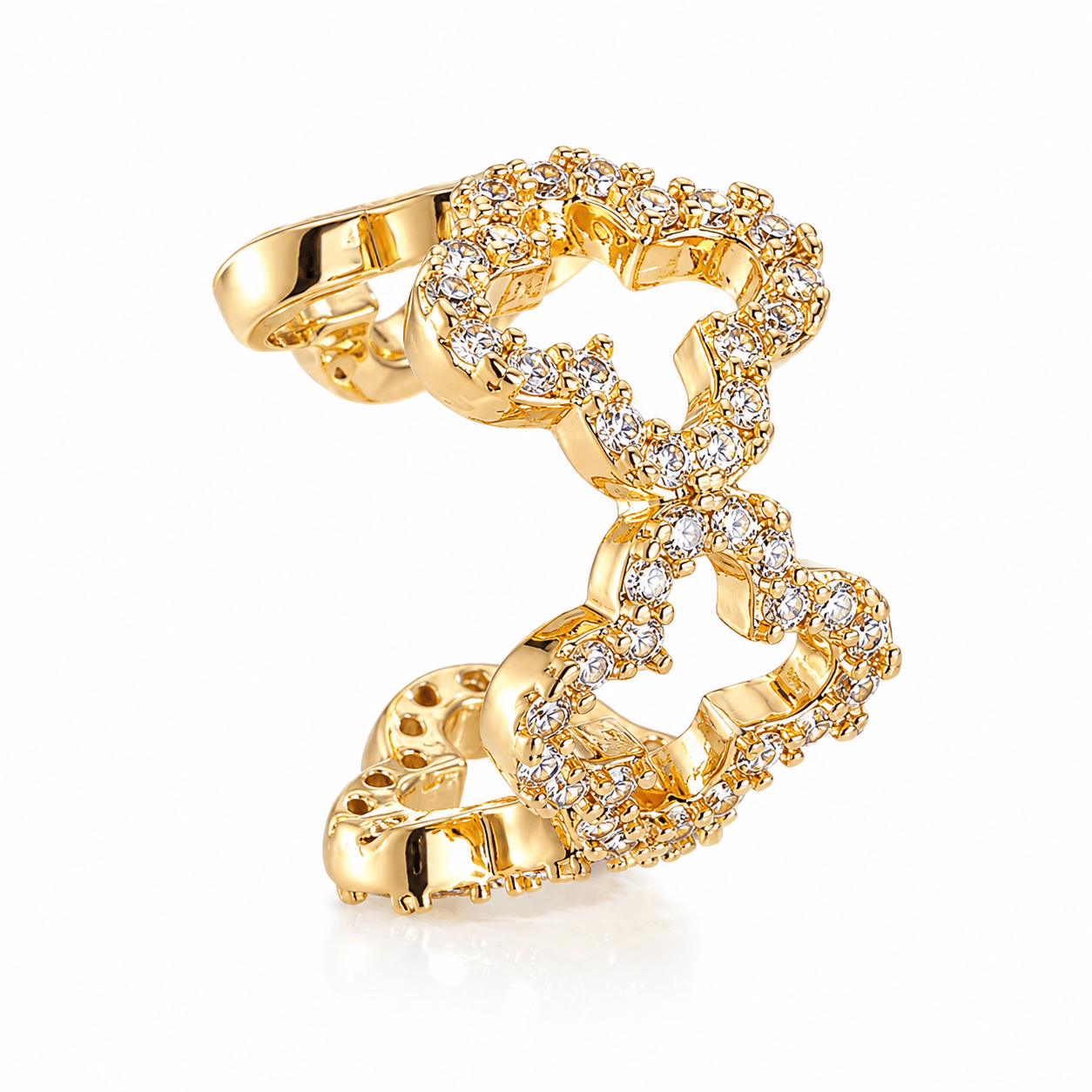 Lucky Leaf Luxe Ear Cuff 14K vergoldet