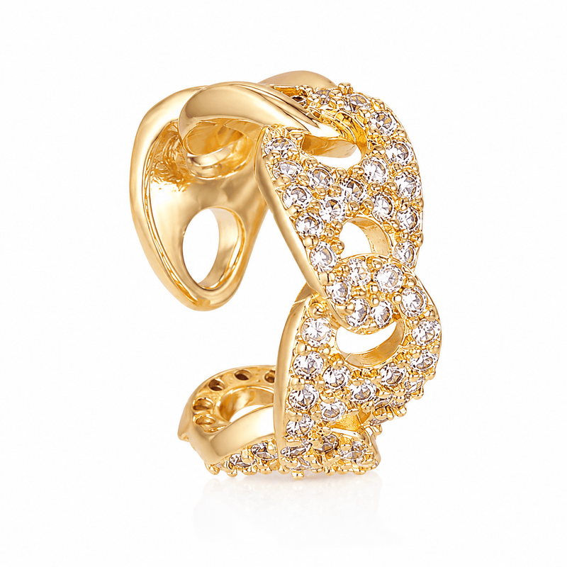 Pave Ear Cuff 14K vergoldet