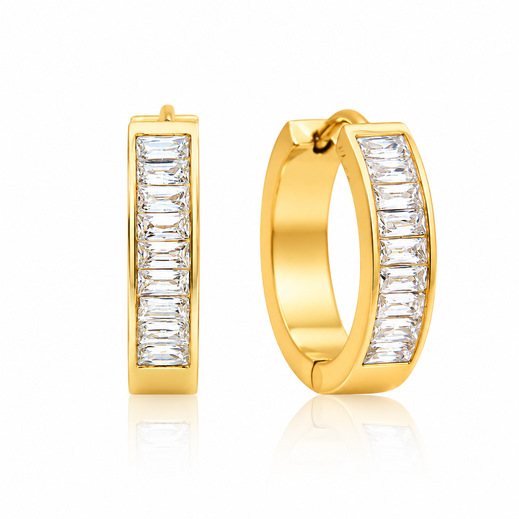 Avenza Crystal Hoops 14K vergoldet